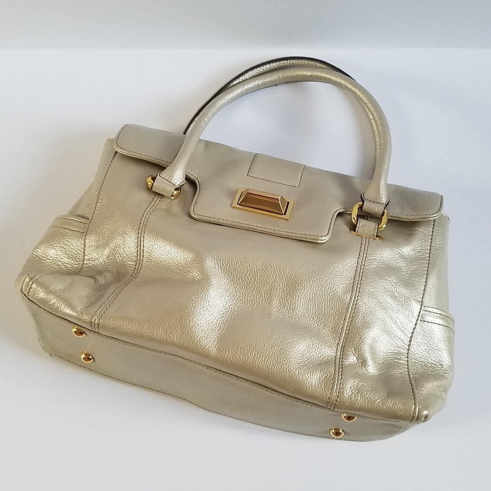 Tignanello Metallic Gold Leather Handbag